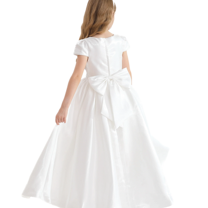 White Bow Long Brea Dress