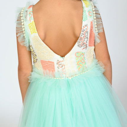 Mint Lynn Embroidered Dress