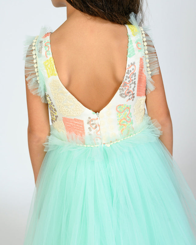 Mint Lynn Embroidered Dress