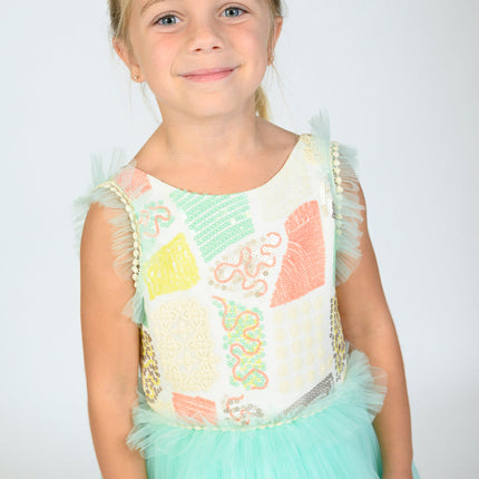 Mint Lynn Embroidered Dress