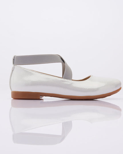 Toddler White Satin Ballerina Flats