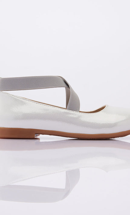 Toddler White Satin Ballerina Flats