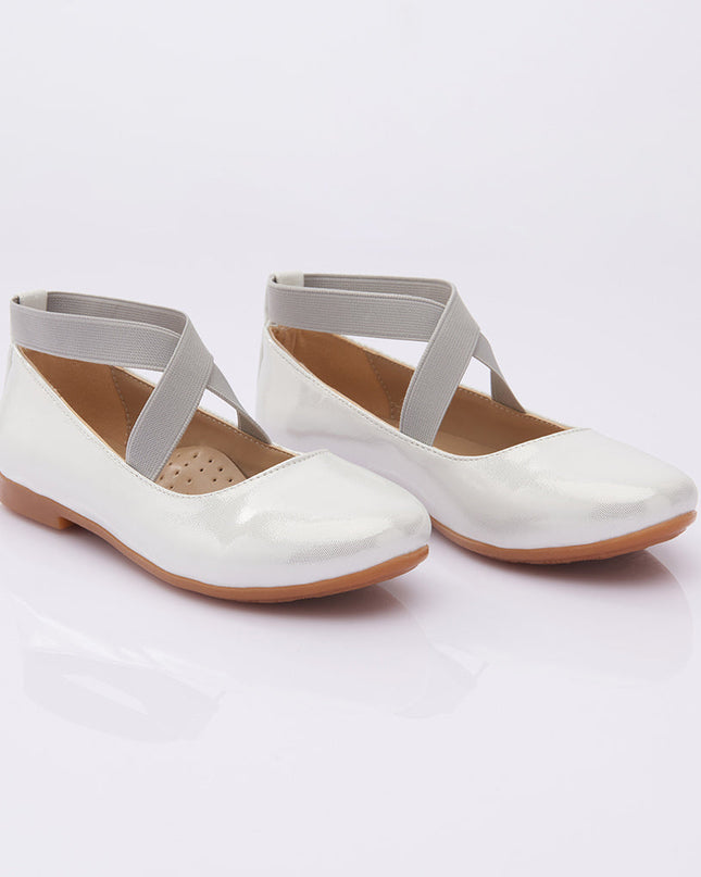 Toddler White Satin Ballerina Flats