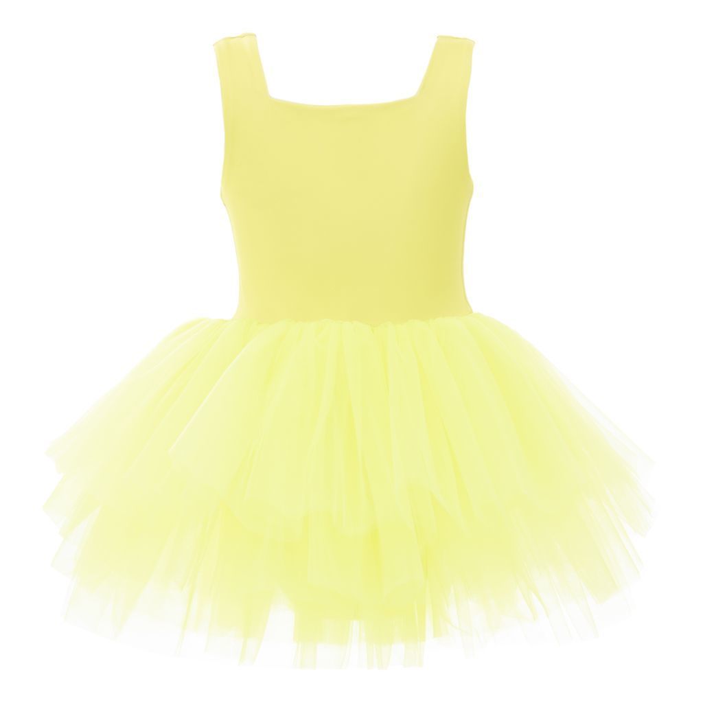 neon dress yellow Tulle Tutu 3M-6M / Yellow goth wedding Width:D (Medium) and artisanal ruffles for Off shoulder 3 4