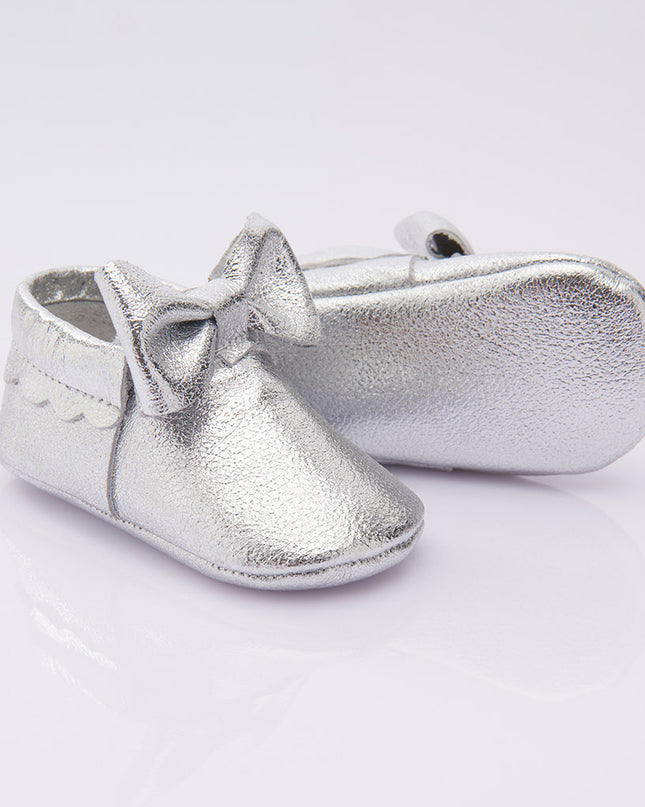 Silver Bow Booties