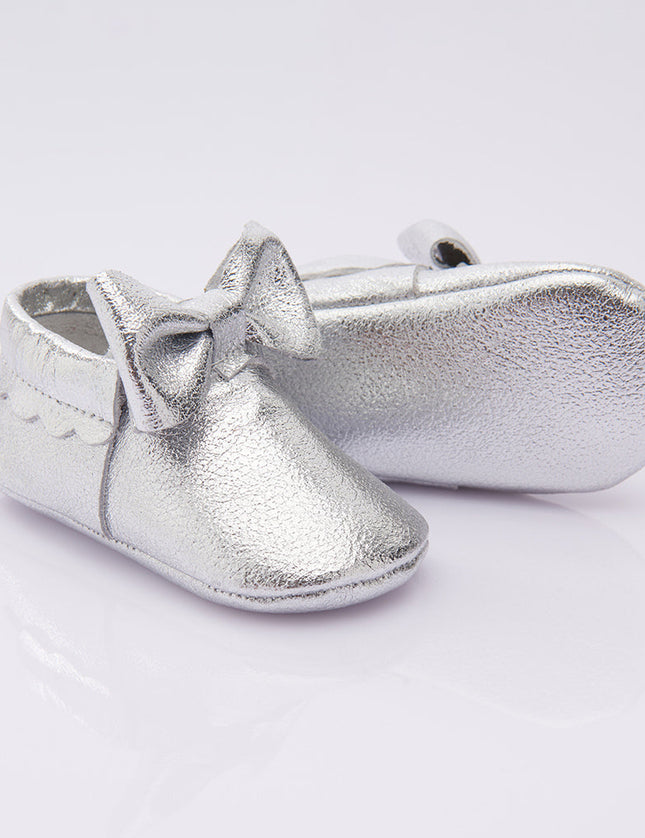 Silver Bow Booties