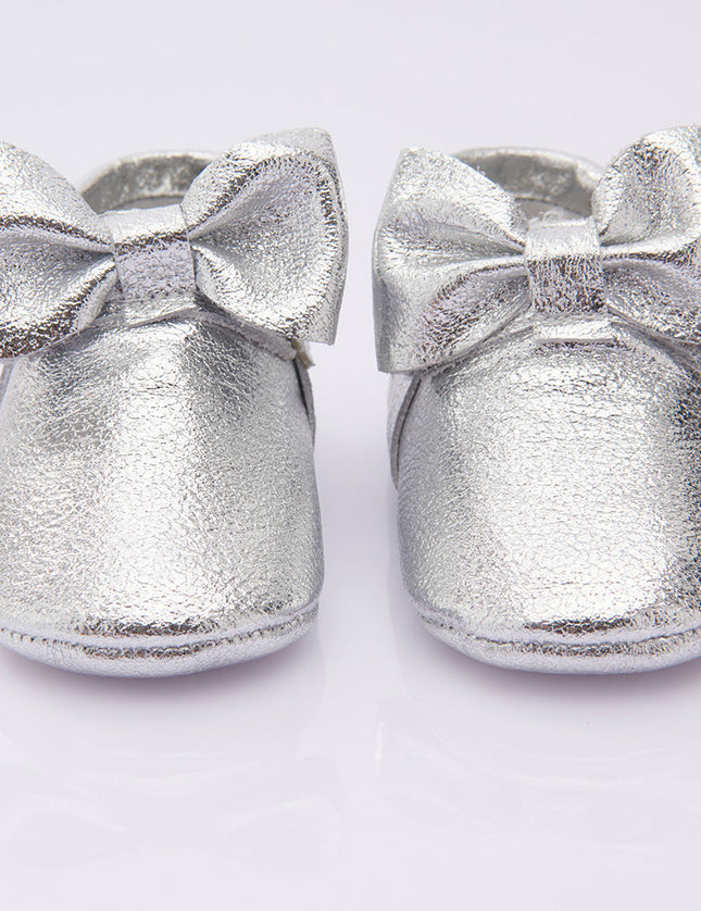 Silver Bow Booties