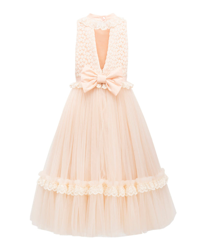 Pink Peach Edina Sleeveless Overlay Gown