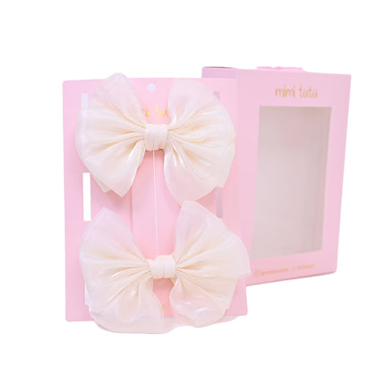 Multicolor Satin Bow Hairclip Set
