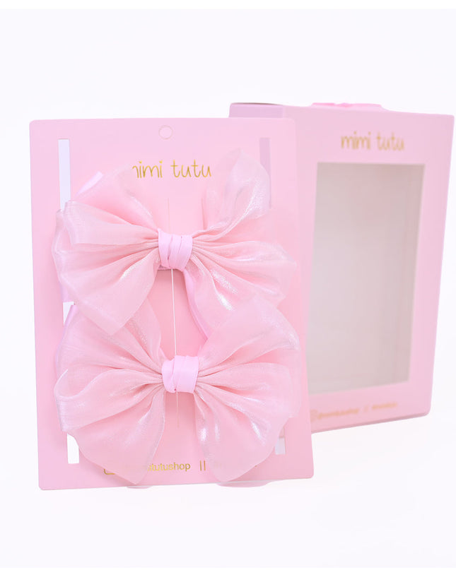 Multicolor Satin Bow Hairclip Set