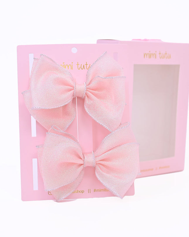 Shimmering Bow Hairclip Set