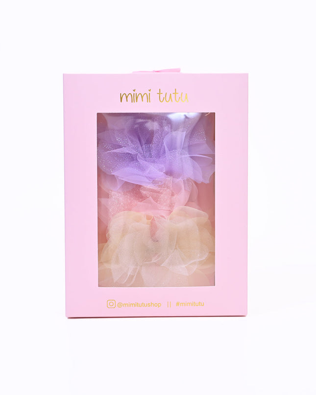 Tulle Flower Bow Hairclip Set