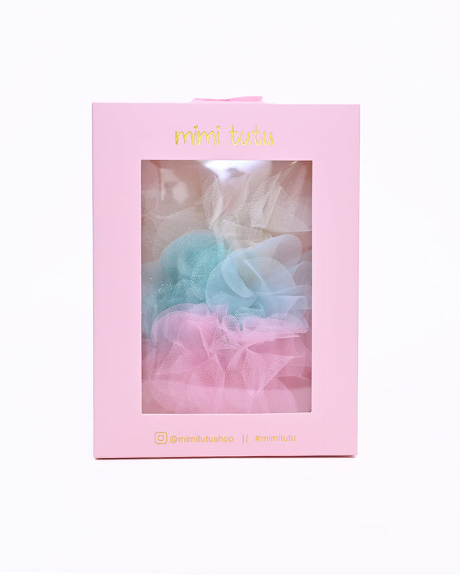 Tulle Flower Bow Hairclip Set
