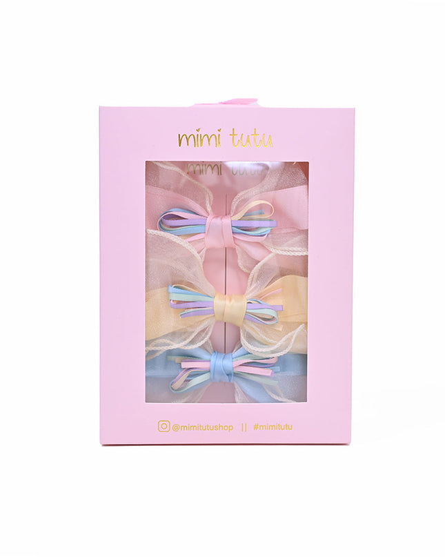 Multicolor Ribbon Bow Hairclip Set