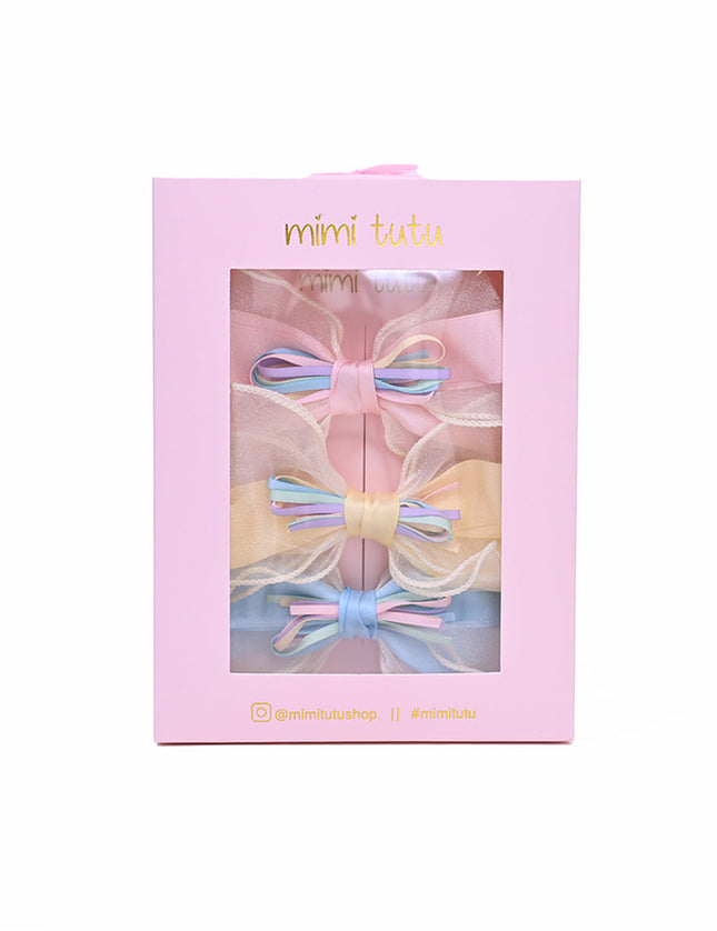 Multicolor Ribbon Bow Hairclip Set
