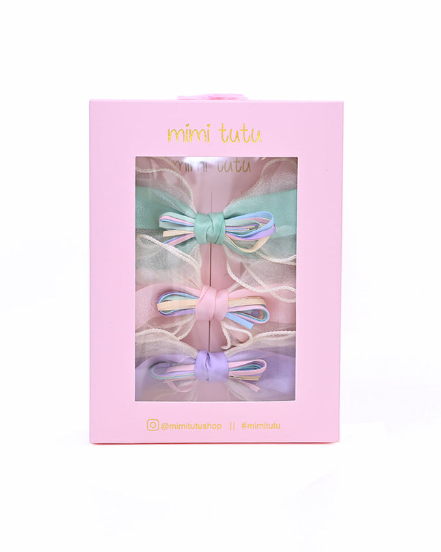 Multicolor Ribbon Bow Hairclip Set