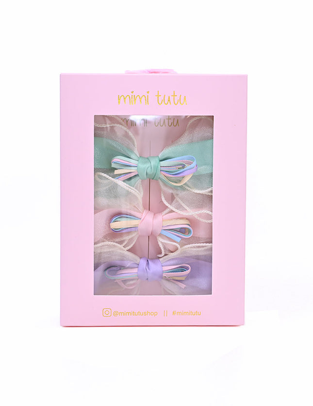 Multicolor Ribbon Bow Hairclip Set