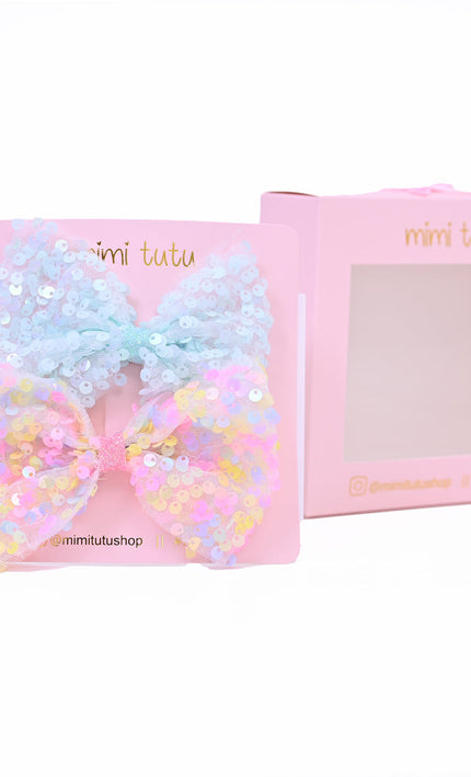 Sequin Bow Hairclip Set
