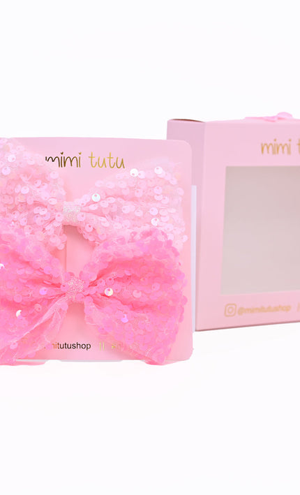 Sequin Bow Hairclip Set