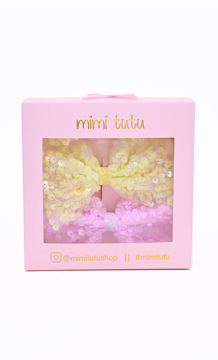 Sequin Bow Hairclip Set