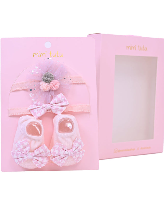 Pink Bow and Flower Gift Set