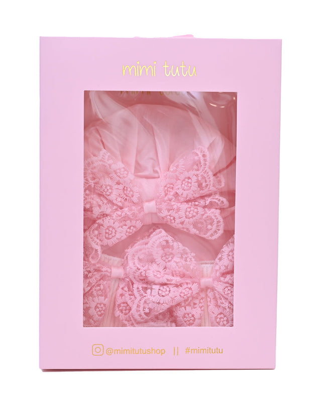 Pink Lace Bow Gift Set