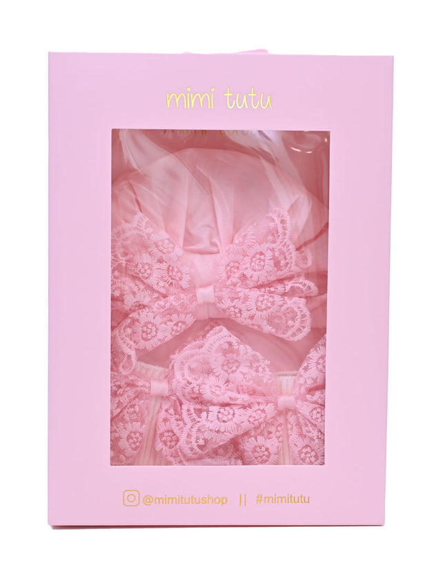 Pink Lace Bow Gift Set
