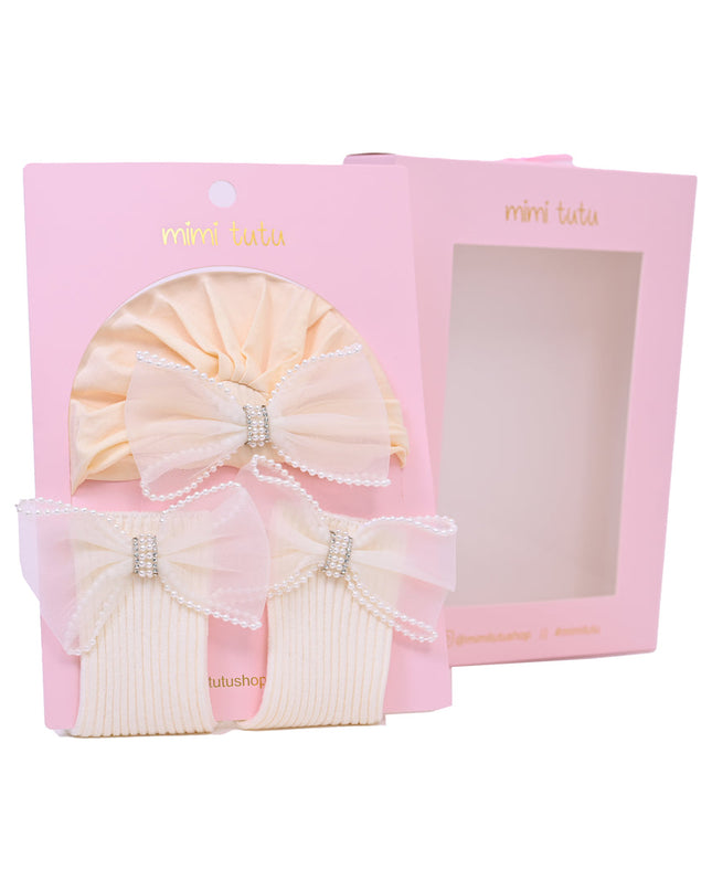 Yellow Bow Pearl Lined Gift Set