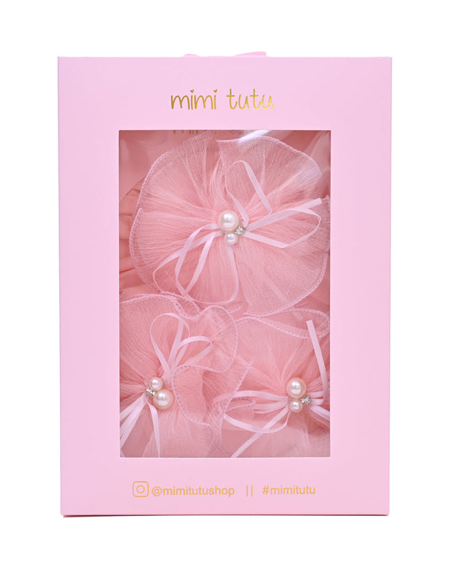 Pink Pearl Flower Ribbon Gift Set