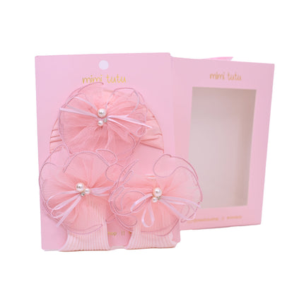 Pink Pearl Flower Ribbon Gift Set