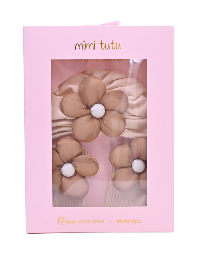 kidsatelier-tulleen-MTBGS4222-brown-flower-beige-accent-gift-set
