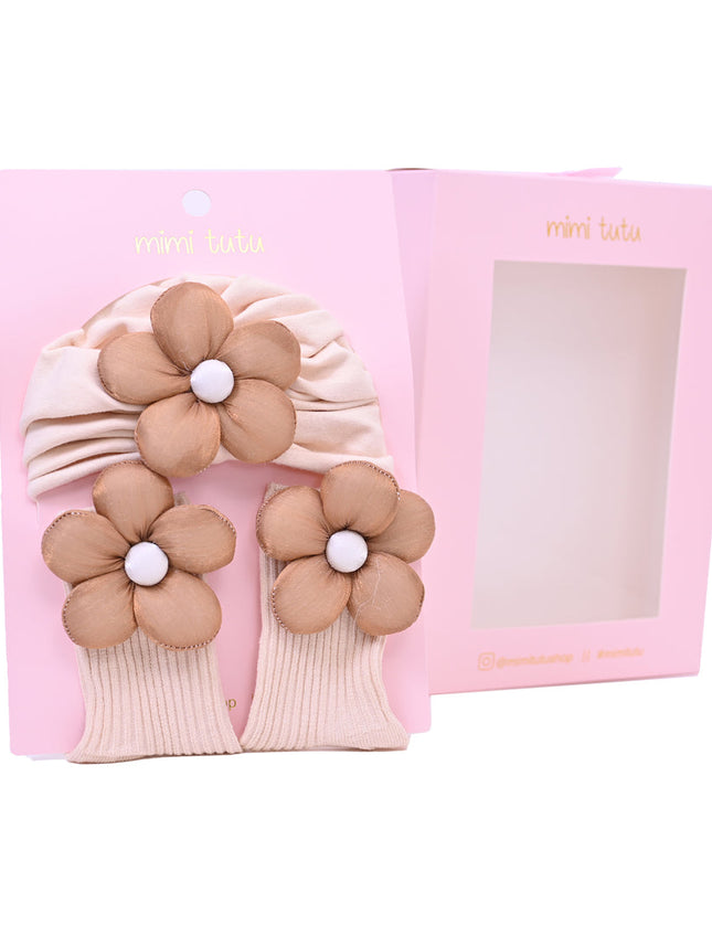 kidsatelier-tulleen-MTBGS4222-brown-flower-beige-accent-gift-set