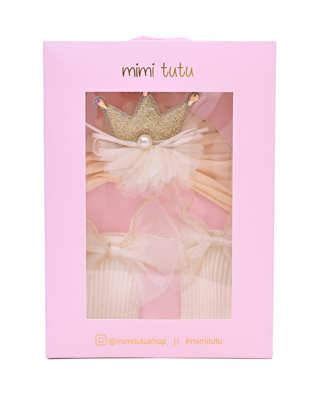 Yellow Bow Flower Crown Gift Set