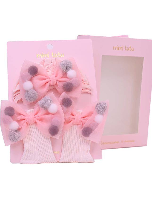 Pink Bow and Multicolored Accent Gift Set