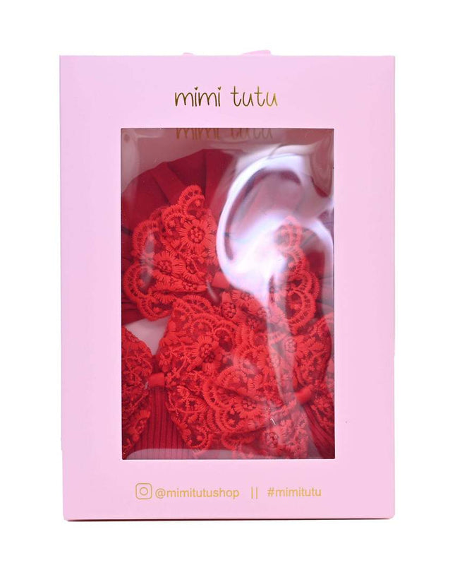 Red Lace Bow Gift Set