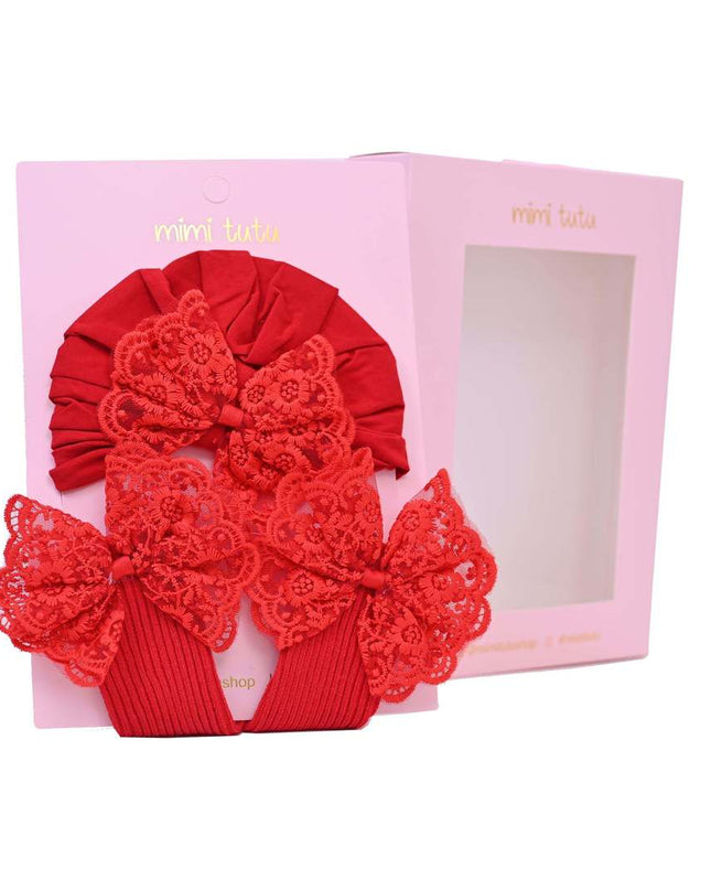 Red Lace Bow Gift Set