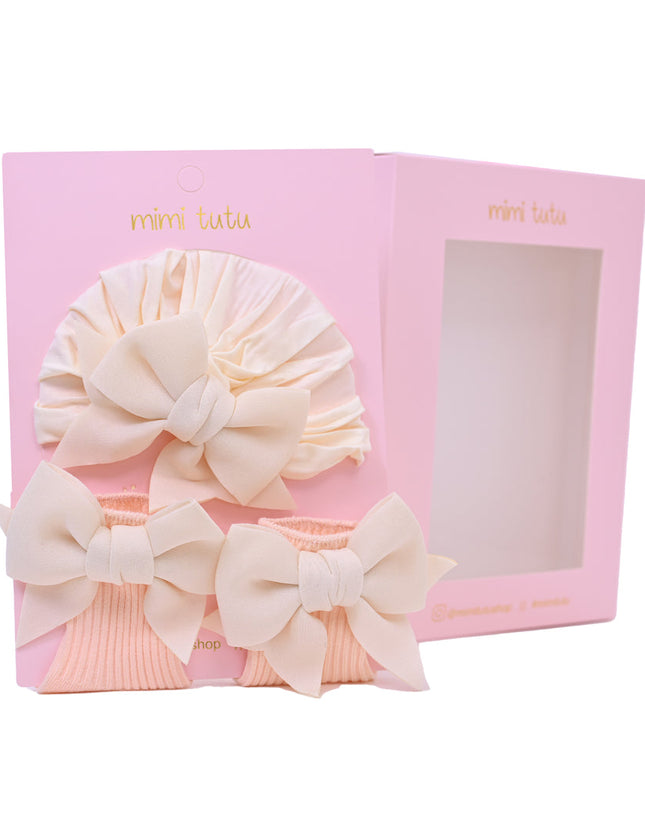 kidsatelier-tulleen-MTBGS4215-ivory-bow-pink-sock-gift-set