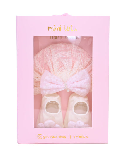 Pink Bow and Flower White Gift Set