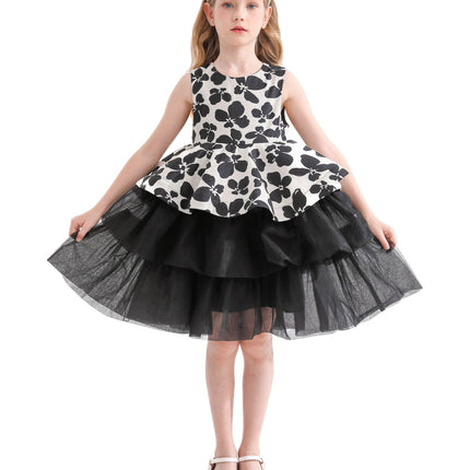 Black Nazareen Floral Tiered Dress