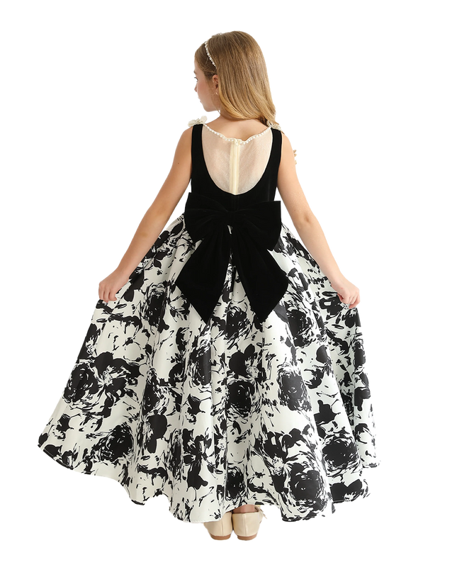 Black and White Abstract Dalmeny Dress