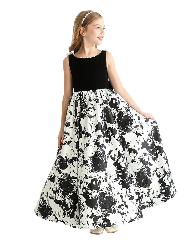 Black and White Abstract Dalmeny Dress