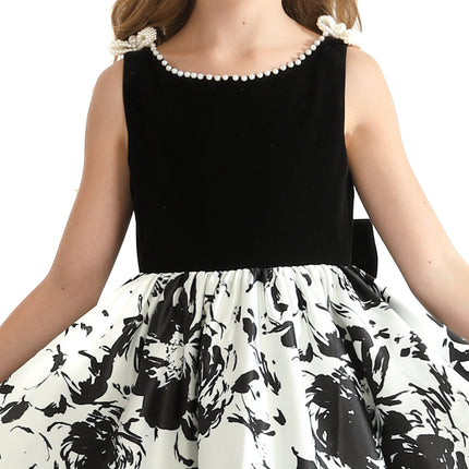 Black and White Abstract Dalmeny Dress