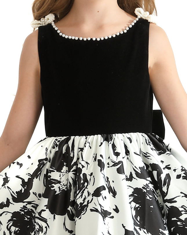 Black and White Abstract Dalmeny Dress