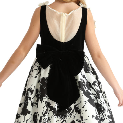 Black and White Abstract Dalmeny Dress