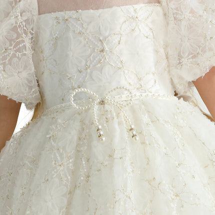 White Laced Tulle Flower Wynfair Dress