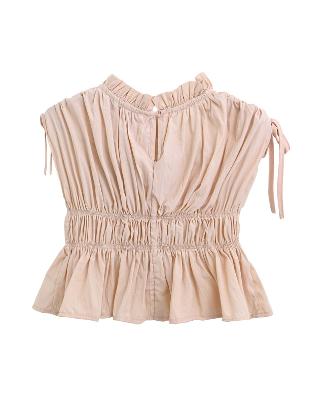 Beige Ruffle Bow Outfit Set