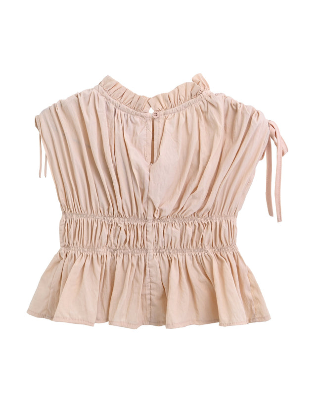 Beige Ruffle Bow Outfit Set