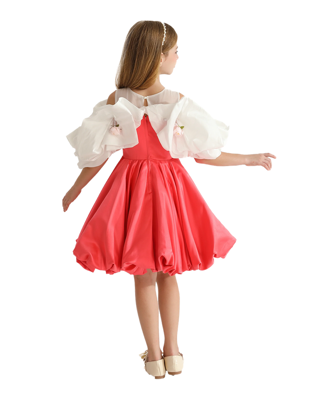 Red Silhouette White Sleeve Isadora Dress