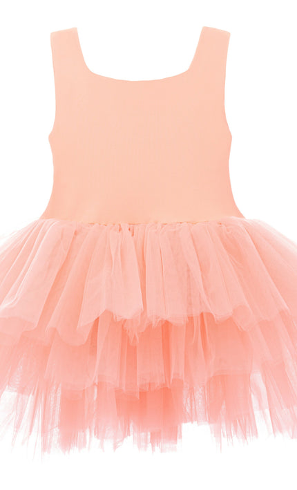 Orange Coral Solid Tutu Dress