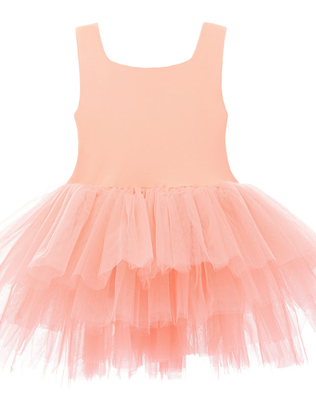 Orange Coral Solid Tutu Dress